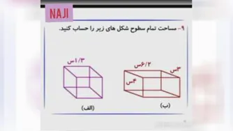 ریاضی ششم فصل پنجم حل سوالات مساحت رنگی
