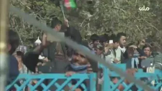 مراسم بر افراشتن پرچم به مناسبت نوروز در مزار شریف