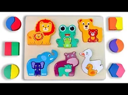 بهترین یادگیری اشکال و حیوانات با پازل | ویدیو اسباب بازی آموزشی برای کودکان پیش دبستانی
