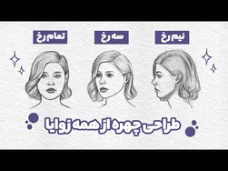 آموزش کامل طراحی چهره از ابتدا تا انتها | طراحی چهره نیم رخ، سه رخ، تمام رخ