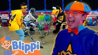 Blippi and Meekah's Challenge Hockey Mascots🏒 | 📖Blippi📖 Moonbug Kids📖 Learn