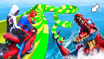 حرکات دیوانه‌وار موتورسواری مرد عنکبوتی با بی‌رحمی در GTA 5