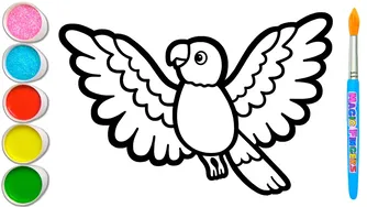 نقاشی و رنگ آمیزی پرندگان بیو زیبا با رنگ های جذاب همراه با 🦜 تصاویر ساده حیوانات