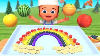 آموزش نام میوه ها به کمک نوزاد 🍎 تهیه سالاد میوه رنگارنگ 🌈 | فعالیت های سرگرم کننده برای کودکان
