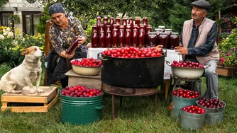 نگهداری سنتی  زردآلو و گیلاس وحشی 🍒🫙 | بدون نیاز به یخچال...