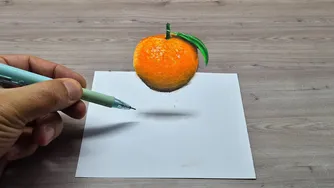 آموزش کشیدن نقاشی سه‌بعدی Mandarin روی کاغذ برای مبتدیان
