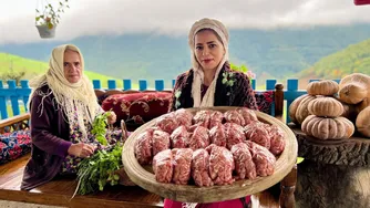 چای آتشین کنار رودخانه | پخت نان و پخت مغز گوساله با مادربزرگ در وی