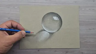 نقاشی سه‌بعدی کره بر روی کاغذ به صورت گام به گام