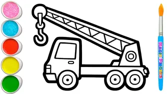 بیایید با هم ماشین‌های جرثقیل و دوزر را رسم کنیم 🚨🚧🚨