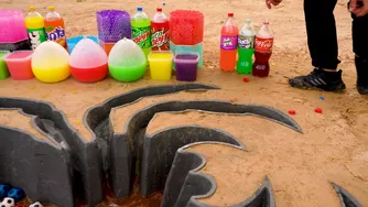 How to Build a Cement Spider for Experiment with Coca Cola, Fanta, Mtn Dew and M