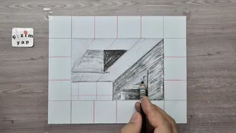 3d drawing easy tunnel on paper