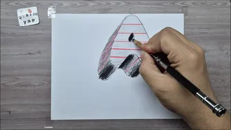 3d drawing easy A letter on paper