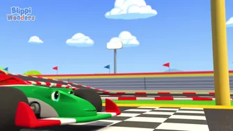 Blippi mobile V.S A Race Car! | 📖Blippi Wonders📖Moonbug Kids📖Learning Corner