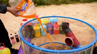 EXPERIMENT: Giant Balloons from Toothpaste Eruption with Big Coca Cola, Fanta &