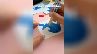 WHALE SHARK sticker’s 💙✨ shorts art diy craft muktaartandcraft youtubeshor