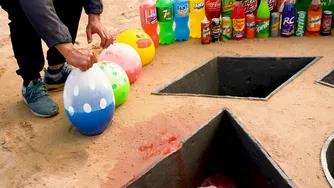How to make 6 Different Shape Holes with Cement, Giant Mtn Dew, Monster, 7up, Co
