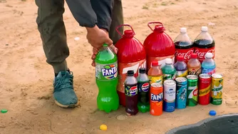 How to make Eagle pit with Cement, Big Mtn Dew, 7up, Monster, Coca Cola vs Mento