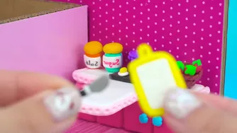 How To Make Pink Bunny House with Cute Bed, Rainbow Slide from Polymer Clay ❤️ D
