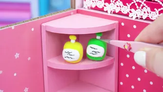 How To Make Pink Bunny House with Bunk Bed, Rainbow Stairs from Polymer Clay ❤️