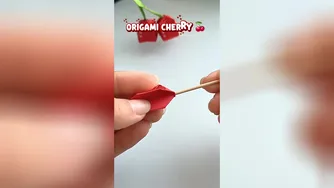 Try this 😋Origami Cherry 🍒 ✨ shorts diy craft art muktaartandcraft youtub