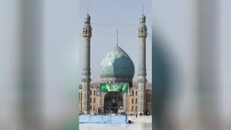 فضاآرایی مسجد جمکران در آستانۀ عید سعید غدیر
