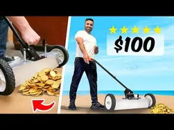 ساحل را با یک آهنربای ۱ متری جستجو کردم🔥 | تجربه‌ای با آهنربای غول‌پیکر