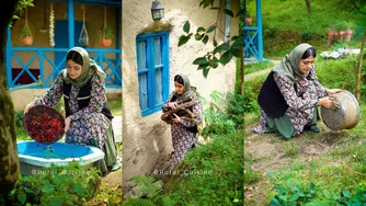 پخت کی ک ترش آلبالو خوشمزه روی آتش چوبی 🍒