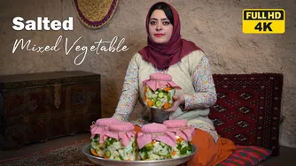 ترشی مخلوط سبزیجات نمک‌زده در روستا 🥕🥦🥒 | آشپزی روستایی