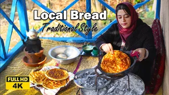 پخت نان محلی به سبک سنتی | زندگی روستایی در ایران
