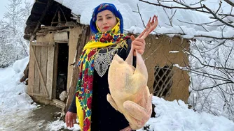 آشپزی در روز برفی: طرز تهیه ران بره و بوقلمون به همراه نان تازه