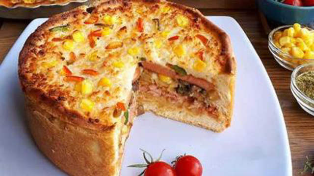 طرز تهیه ی کیک پیتزا