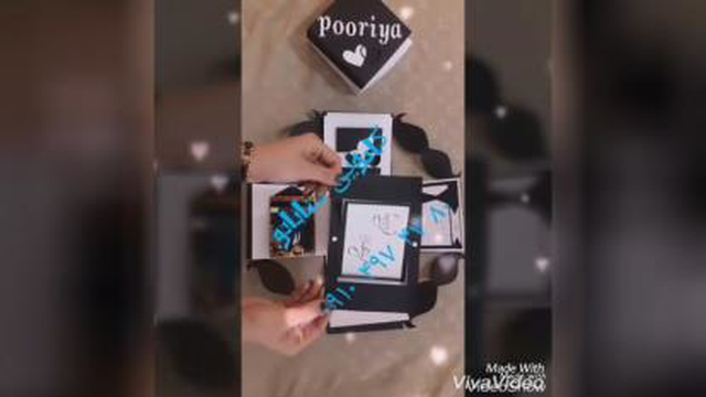 جعبه سورپرایز دو لایه مدل سیبیل و اسم (پوریا)