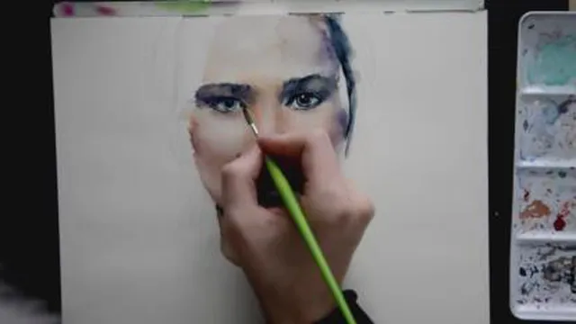 طراحی چهره با آبرنگ