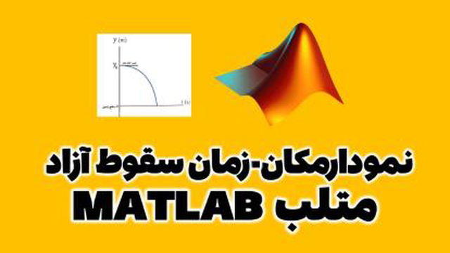 نمودار مکان-زمان سقوط آزاد در متلب MATLAB