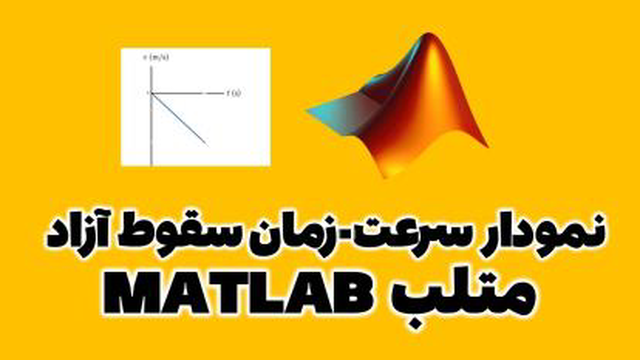 نمودار سرعت-زمان پرتابه با سرعت اولیه صفر در متلب MATLAB