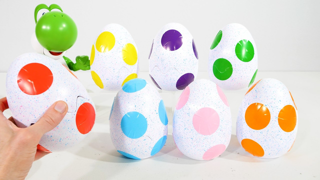 Yoshi Surprise Eggs for Kids! Learn Spanish and English Colors and Animals for Toddlers!