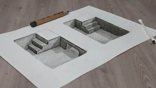 3d drawing easy stairs for beginners step by step