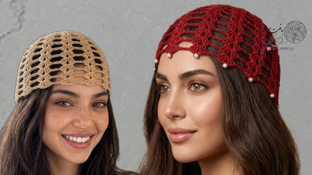 آموزش بافت مش هت/آموزش کلاه قلاببافی بهاره/کلاه صدفی قلاببافی /کلاه زنانه قلاببافی