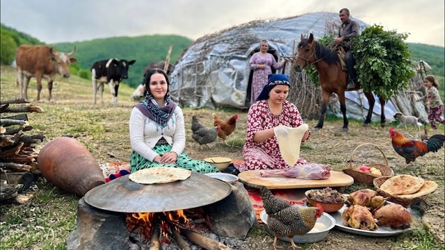 Nomadic Life in Northern Iran | Baking Bread and Preparing Traditional Dishes