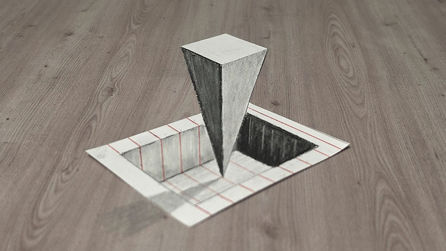 3d drawing easy illusion on paper for beginner