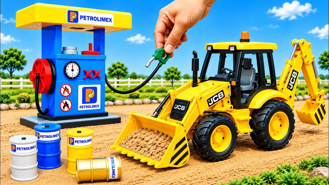DIY Mini Tractor Builds Gas Station Support for Bridge and Road Construction | Fun Science Project