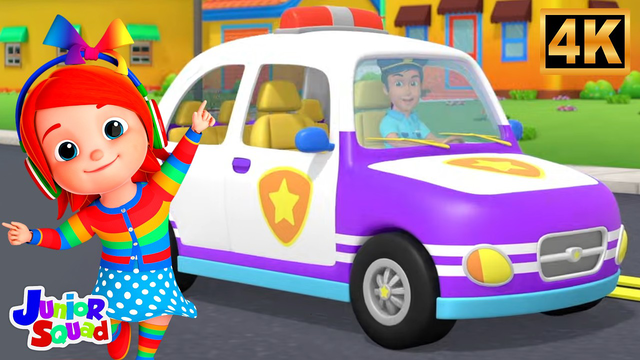 Wheels on the Police Car | Emergency Vehicles Song for Kids