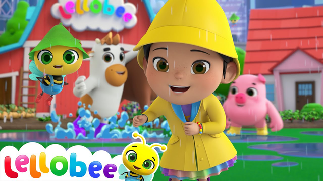 Rain Boots, Giggles, and Bee’s Dance in the Rain! | 🌻Lellobee City Farm - Kids Playhouse Song Mix