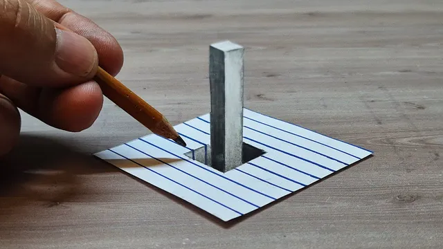 3d drawing very easy illusion on paper