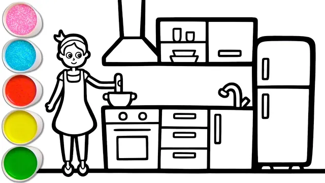 طراحی و آرامش دهنده آشپزخانه: نقاشی، رنگ آمیزی 🥣🥄 طراحی آسان