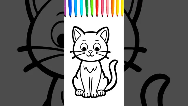 نقاشی و طراحی گربه‌بچه‌ای جالب 😻