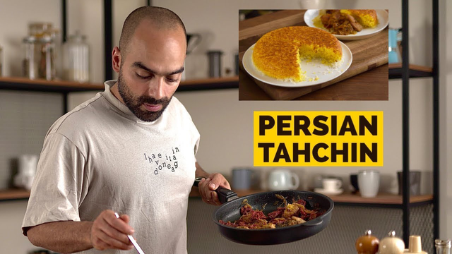 طرز تهیه ته‌چین خوشمزه و سالاد زیبا به همراه نواب