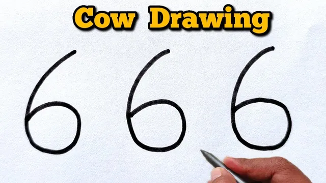 🐄 چگونه یک گاو از عدد 666 نقاشی کنیم | گاو از عدد 666