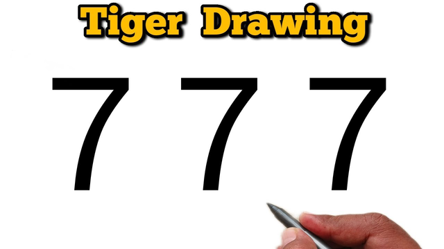 🐅 چگونه با عدد 77 یک ببر بکشیم | ایده هنری خلاقانه با عدد