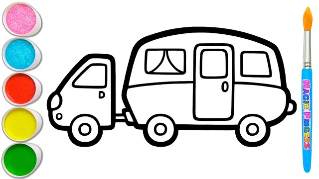 چگونه کاروان را برای کودکان و نوزادان بکشیم و رنگ آمیزی کنیم 🍀🚐🍀